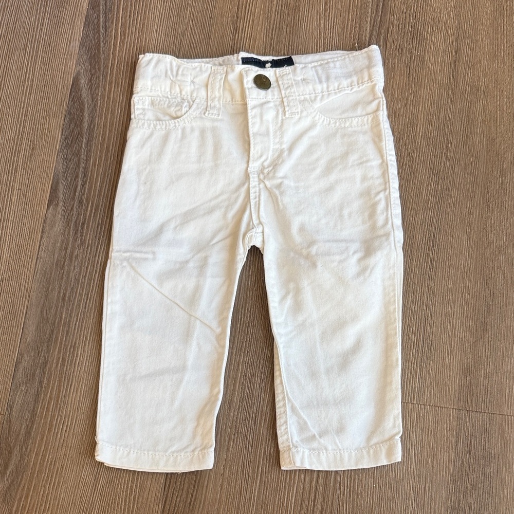 Babycottons white denim jeans with adjustable elasticated waist size 6 months